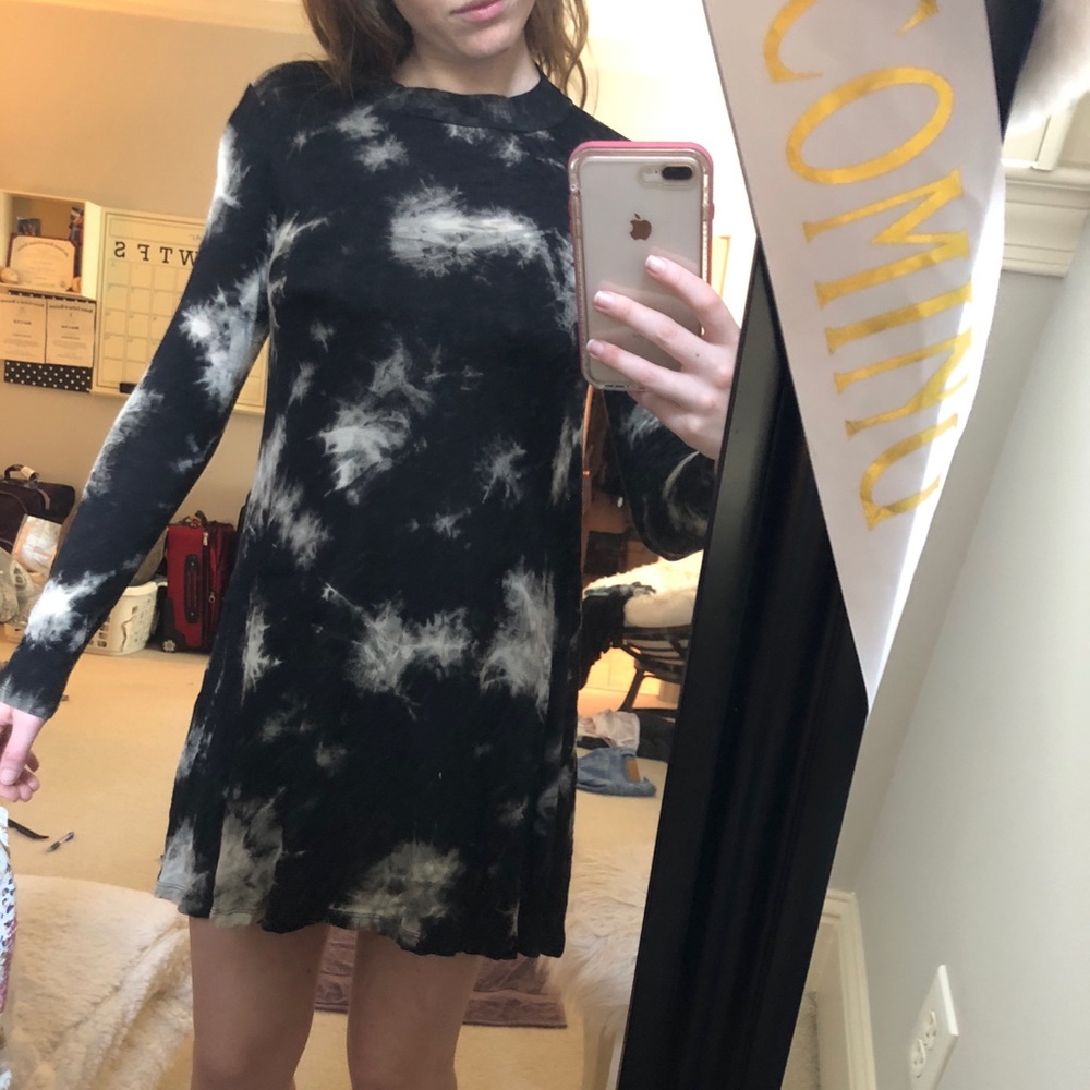 High Neck Tie Dye Dress